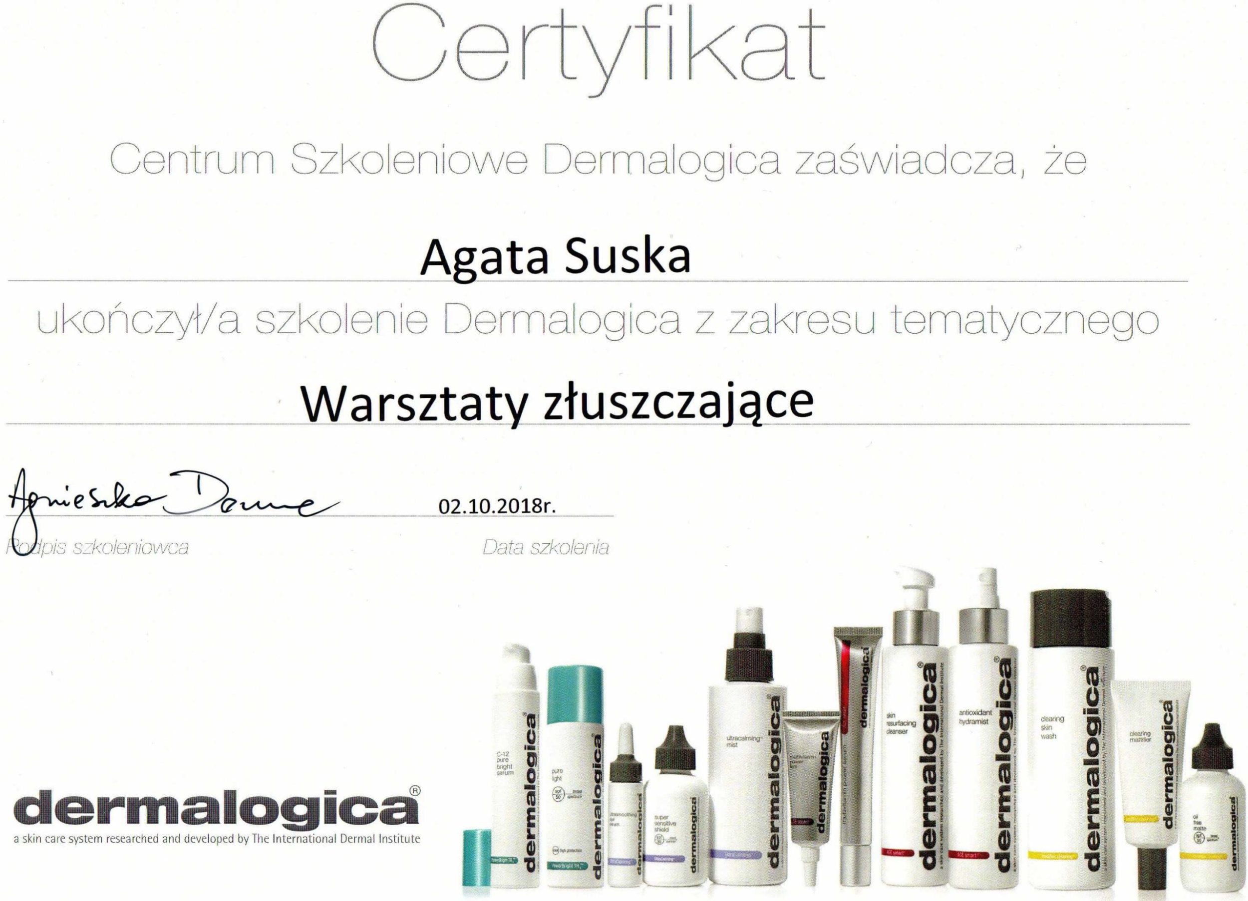 Agata Suska kosmetolog Warszawa dermalogica