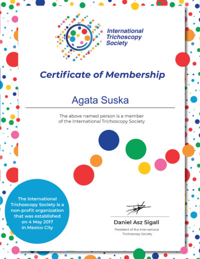 interntational trichoscopy society certyfikat